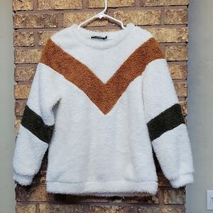 Doe & Rae Women's Colorblock Crewneck Cozy Sweater Size Small